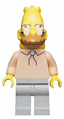 LEGO minifiguur Abraham Simpson uit The Simpsons Serie, voorkant, tweedehands