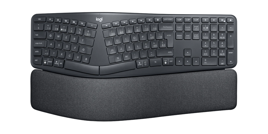 Logitech-ERGO K860 Draadloos Split Toetsenbord - QWERTY - Zwart Tweedehands