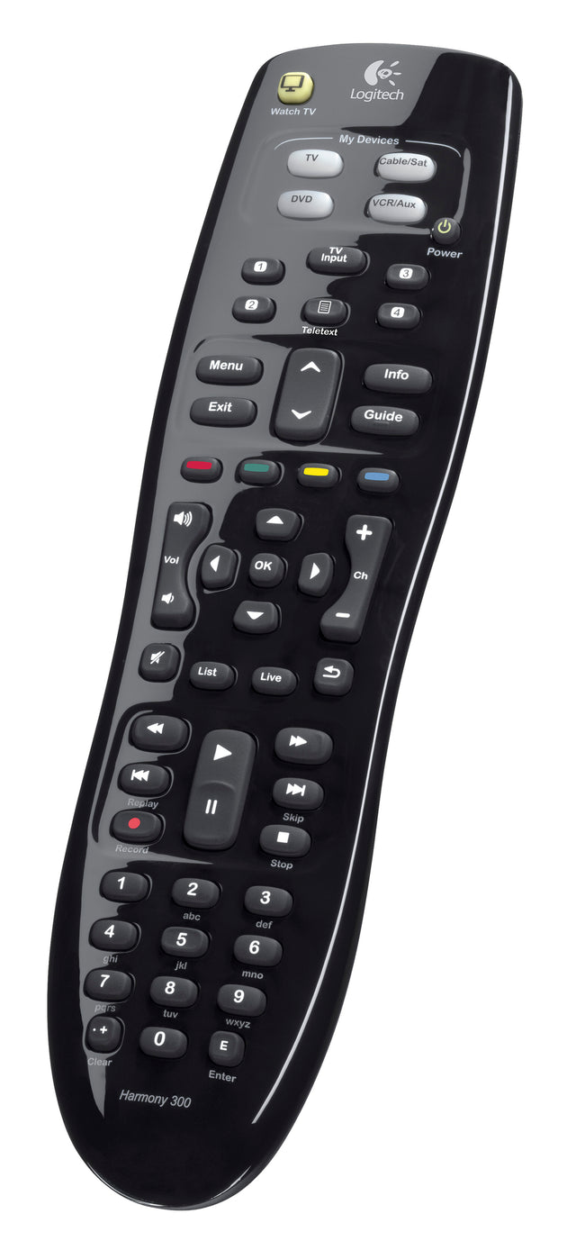 Logitech Harmony 300 universele afstandsbediening, zwart, vooraanzicht