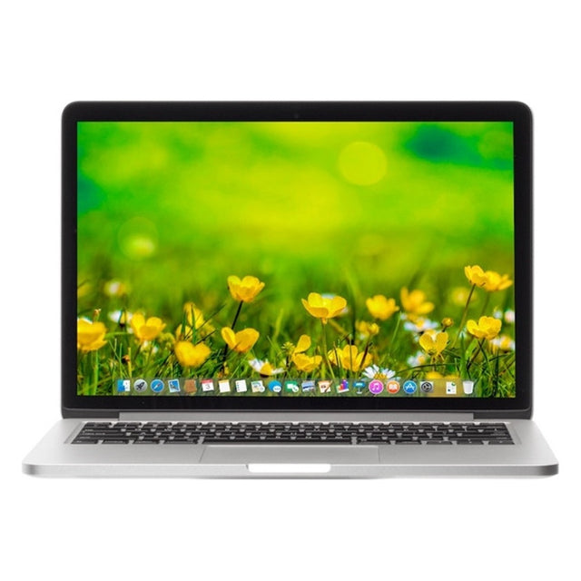 Apple MacBook Pro 13,3 inch 2015 met Core i5, zilver, opengeklapt vooraanzicht
