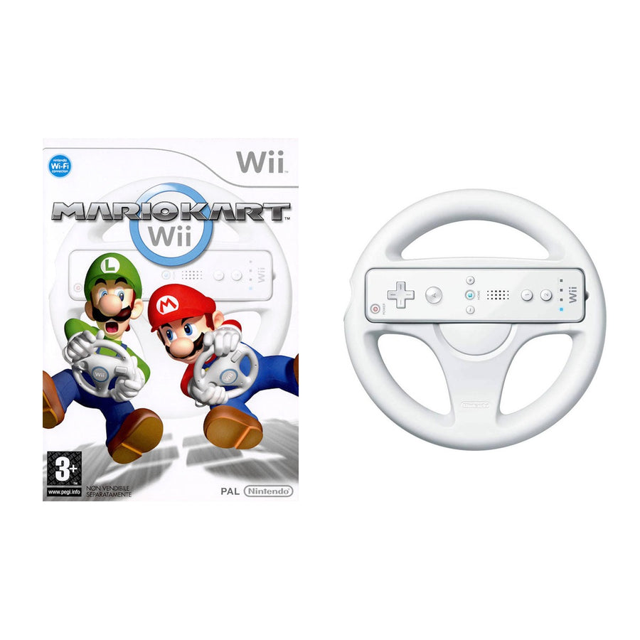 Nintendo-Mario Kart + Wheel set voor Nintendo Wii Tweedehands