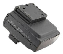 Metz SCA 333/2 AF flitsadapter voor Minolta Dynax en Maxxum, zwart, vooraanzicht