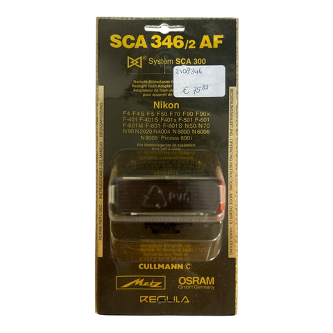 Metz SCA 346/2 AF flitsadapter voor Nikon F-serie, blisterverpakking, nieuw in verpakking