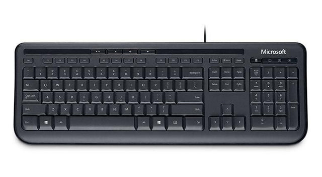 Microsoft Wired 600 bedraad toetsenbord, zwart, QWERTY-indeling, bovenaanzicht