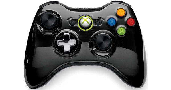 Microsoft-Xbox 360 Controller - Chrome Black / Zwart Tweedehands