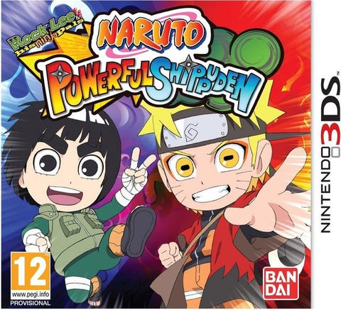 Nintendo 3DS Naruto Powerful Shippuden, doos voorkant, tweedehands