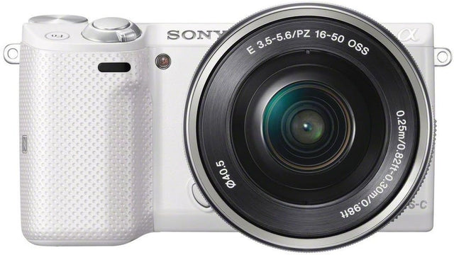 Sony NEX-5TL Systeemcamera + 16-50mm OSS + Flitser - Wit In doos, vooraanzicht