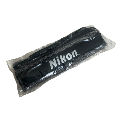 Nikon vintage camera nekriem 3 cm, zwart met witte Nikon-letters, nieuw in verpakking