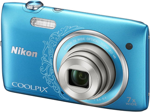 Nikon-Coolpix S3500 Digitale Compact Camera - Blauw/Lineart Tweedehands