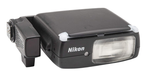 Nikon Speedlight SB-27 TTL flitser, zwart, flitser van voren met flitskop en Nikon-opschrift