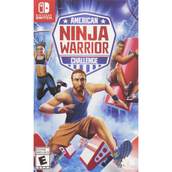 Nintendo Switch American Ninja Warrior Challenge, doos voorkant, Amerikaanse ESRB-uitgave, tweedehands