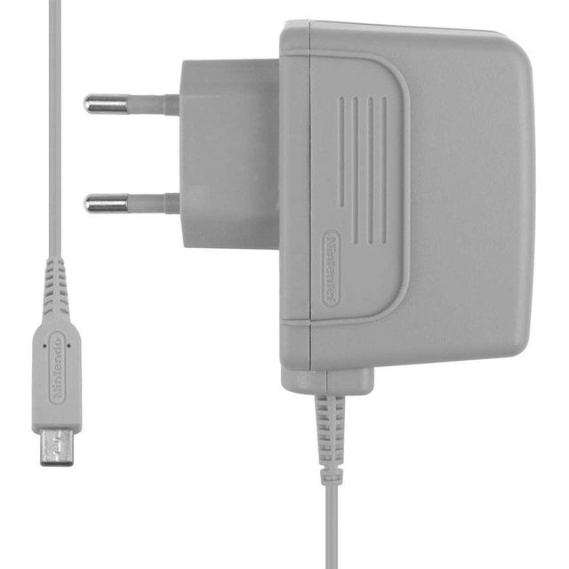 Nintendo oplader voor 2DS, 3DS en DSi met eurostekker, grijs, voorkant, tweedehands