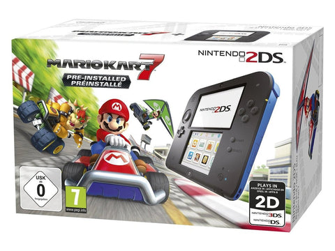 Nintendo-2DS Console - Blauw/Zwart + Mario Kart 7 (In doos) Tweedehands