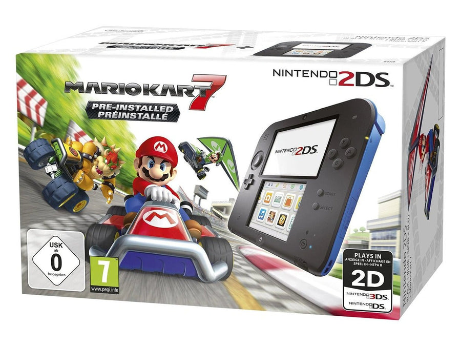 Nintendo-2DS Console - Blauw/Zwart + Mario Kart 7 (In doos) Tweedehands