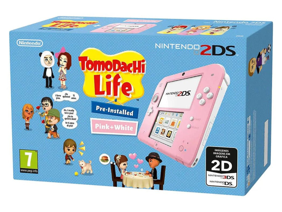 Nintendo-2DS Console - Roze/Wit + Tomodachi Life (In doos) Tweedehands