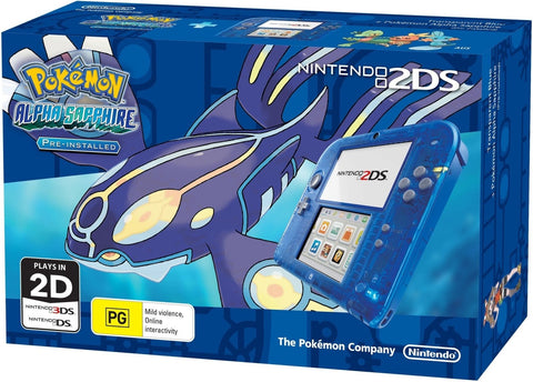 Nintendo-2DS Console - Transparant Blauw + Pokemon Alpha Sapphire (In doos) Tweedehands