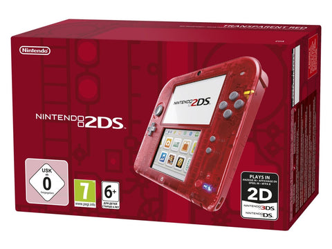 Nintendo-2DS Console - Transparant Rood (In doos) Tweedehands