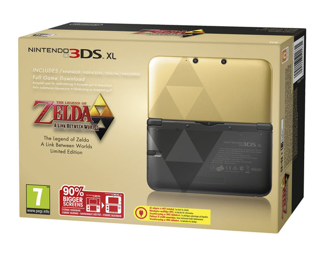 Nintendo 3DS XL console, The Legend of Zelda A Link Between Worlds Limited Edition, doos voorkant, tweedehands