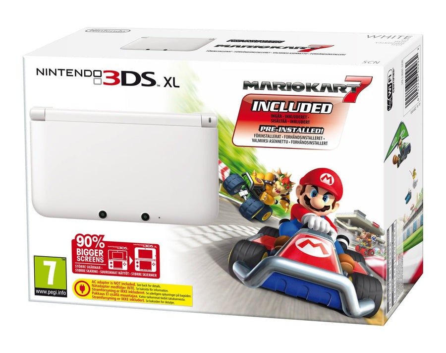 Nintendo-3DS XL Console - Wit + Mario Kart 7 (In doos) Tweedehands