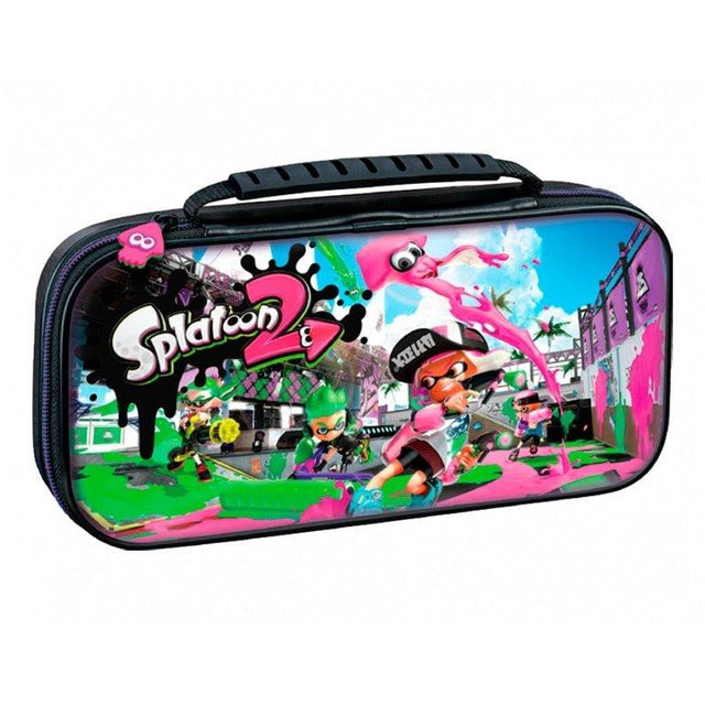 Nintendo Switch hoes Splatoon Edition, zwart met Splatoon 2-afbeelding en handvat, tweedehands