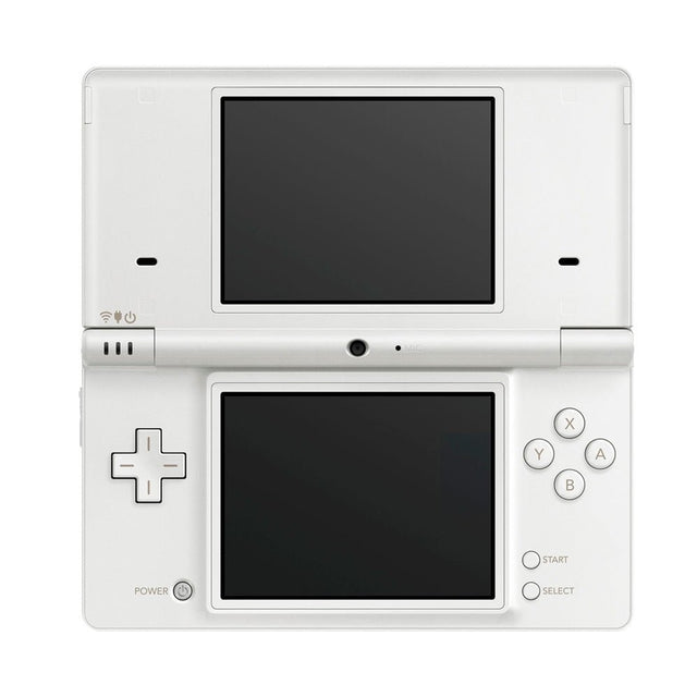 Nintendo DSi console, wit, opengeklapt, voorkant, tweedehands