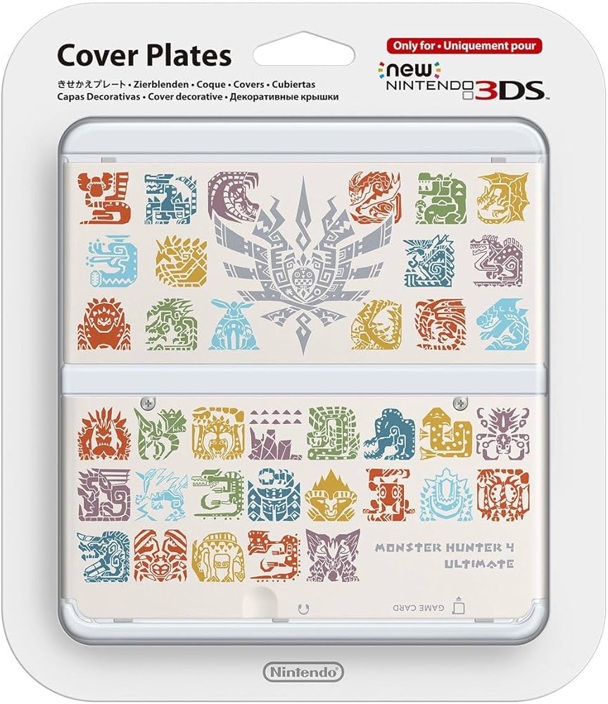Nintendo-New 3DS Cover Plates - Monster Huner 4: Ultimate/Wit (Nieuw)