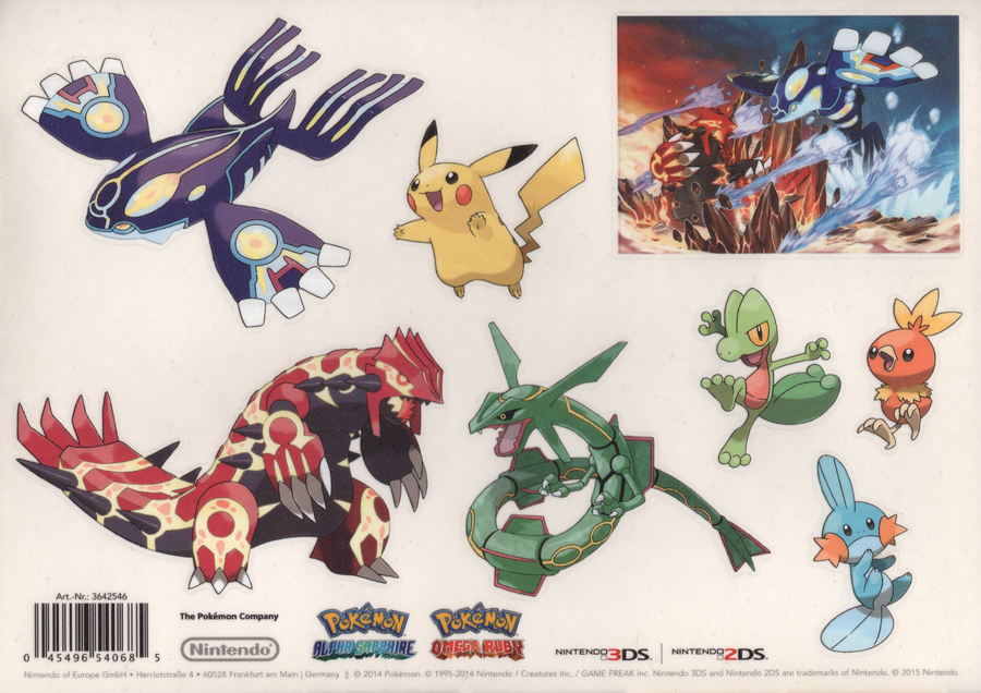 Nintendo-Pokemon Stickervel van Alpha Sapphire / Omega Ruby - 2015 (Nieuw)