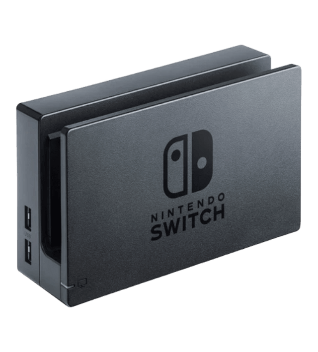 Nintendo Switch dock, zwart, voorkant met USB-poorten