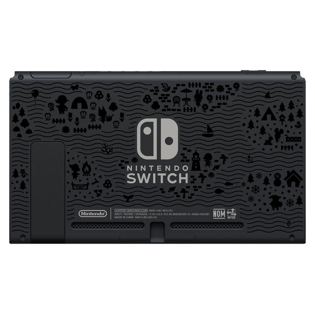 Nintendo Switch V2 Animal Crossing Edition, achterkant met het Animal Crossing-patroon, tweedehands
