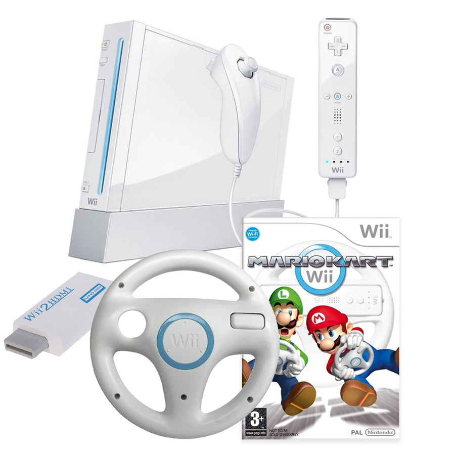 Nintendo-Wii Console - Wit + Mario Kart + HDMI bundel Tweedehands