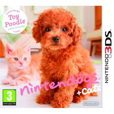 Nintendo 3DS Nintendogs + Cats Toy Poodle & New Friends, doos voorkant, tweedehands