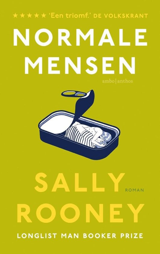 Normale mensen, Sally Rooney, gele omslag met een sardineblikje, tweedehands