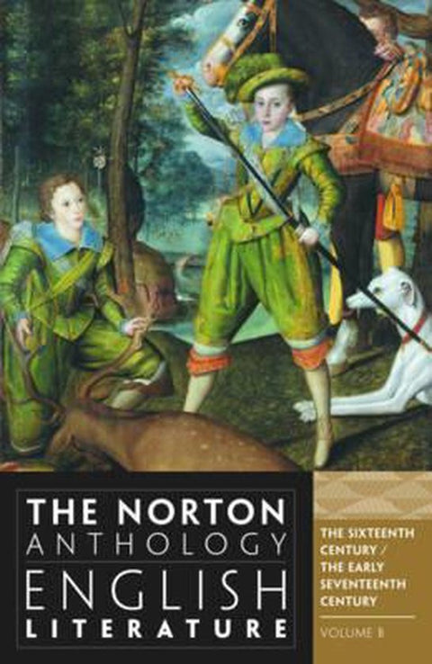 The Norton Anthology of English Literature Volume B, Greenblatt, omslag met een schilderij van jongens in groen, tweedehands
