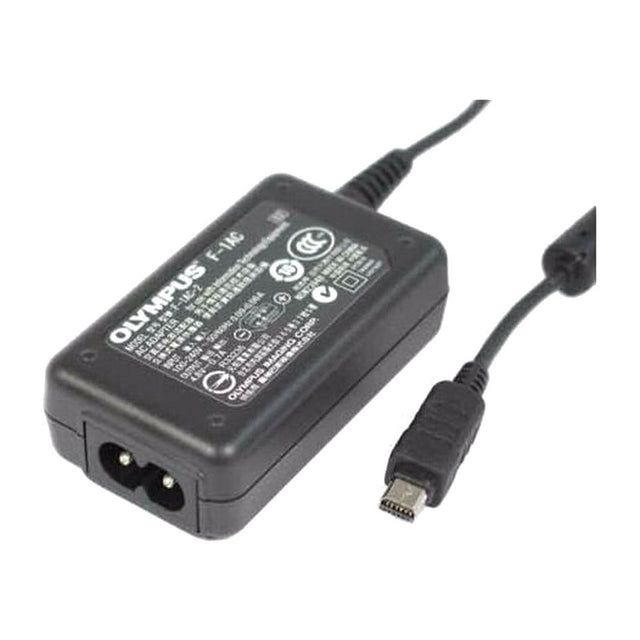Olympus F-1AC AC-adapter, zwart, met vaste kabel en camerastekker