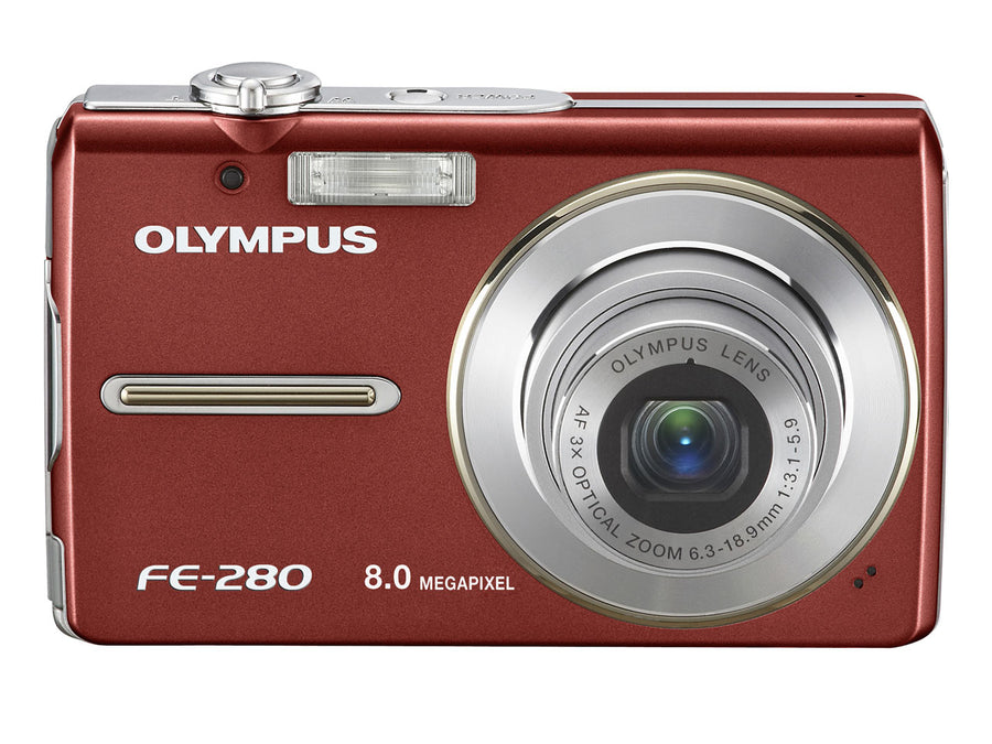 Olympus-FE-280 Digitale Compact Camera - Rood-tweedehands