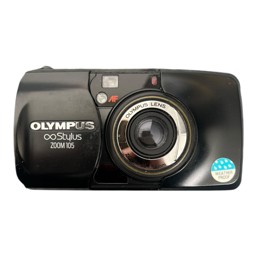 Olympus-Infinity Stylus Zoom 105 35mm Zoom Point and Shoot Film Camera - Zwart Tweedehands