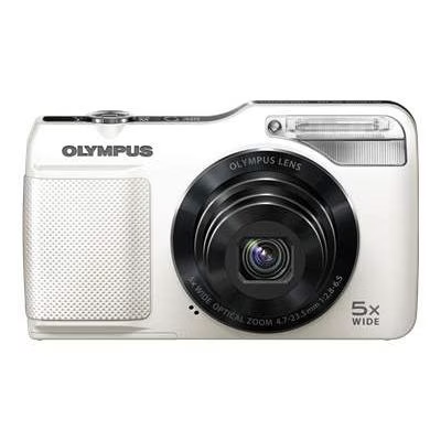 Olympus VG-170 digitale compactcamera, wit, voorkant met 5x zoomlens, tweedehands