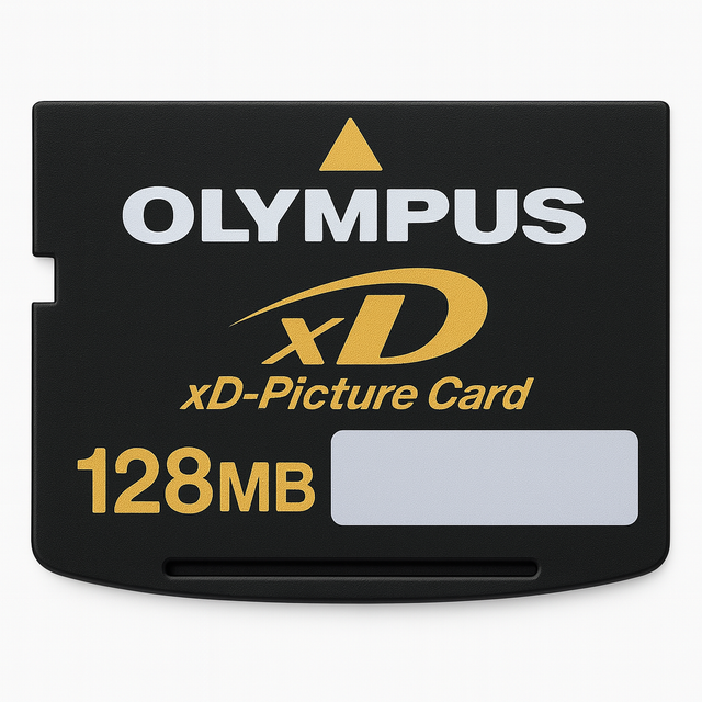 Olympus xD-Picture Card 128 MB geheugenkaart, voorkant, tweedehands