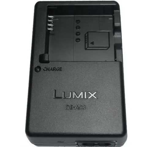 Panasonic Lumix DE-A98 acculader voor DMW-BLG10E en DMW-BLE9, zwart, bovenkant met leeg laadvak, tweedehands