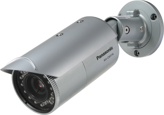 Panasonic WV-CW314LE bullet beveiligingscamera voor buiten met infrarood, zilver, voorkant