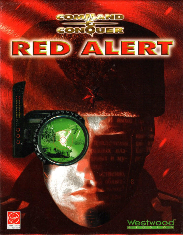 PC Command & Conquer Red Alert big box van Westwood, doos voorkant, tweedehands