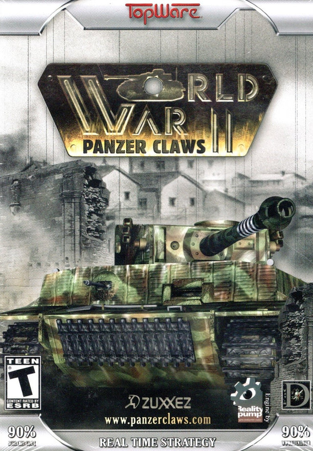 PC World War II Panzer Claws II van TopWare, doos voorkant van een ander spel dan Warlords Battlecry, verkeerd geplaatst