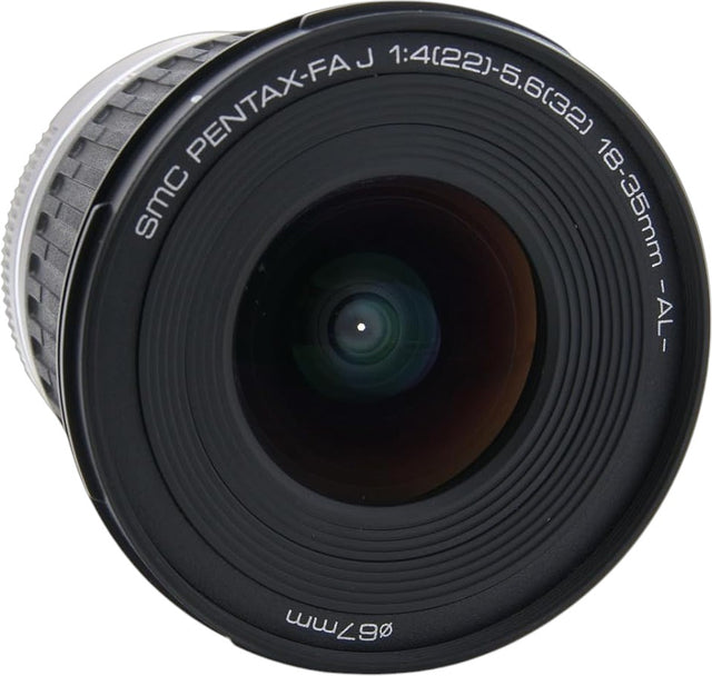 Pentax smc FA J 18-35mm F4-5.6 AL groothoekzoomlens, zwart, schuin van voren, tweedehands