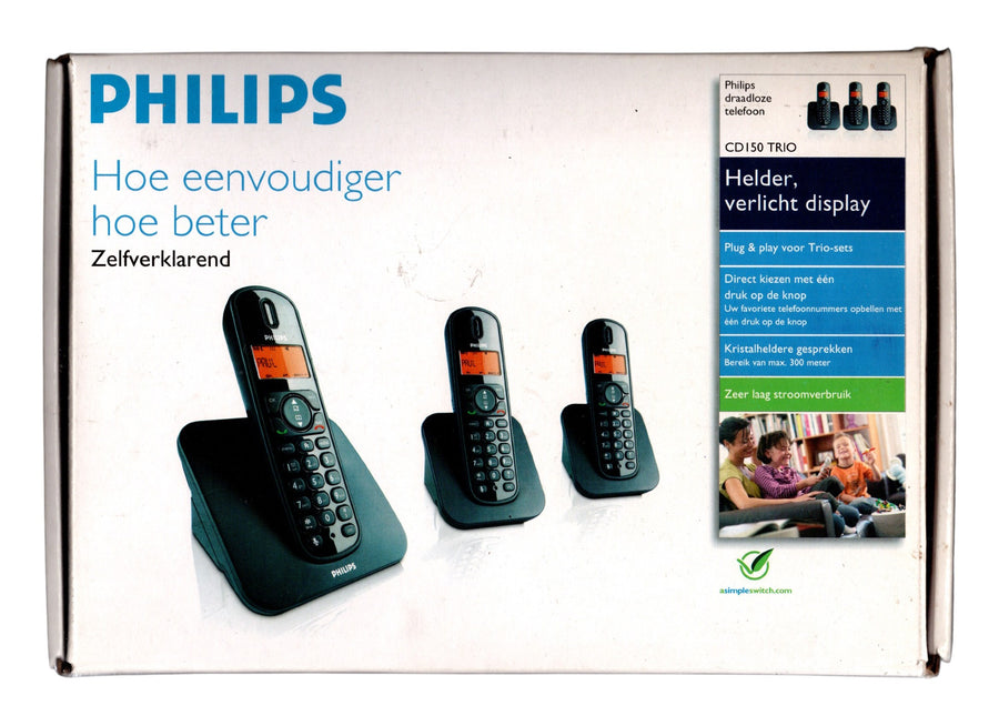 Philips-CD150 Trio Draadloze Telefoonset met Dockingstation Tweedehands