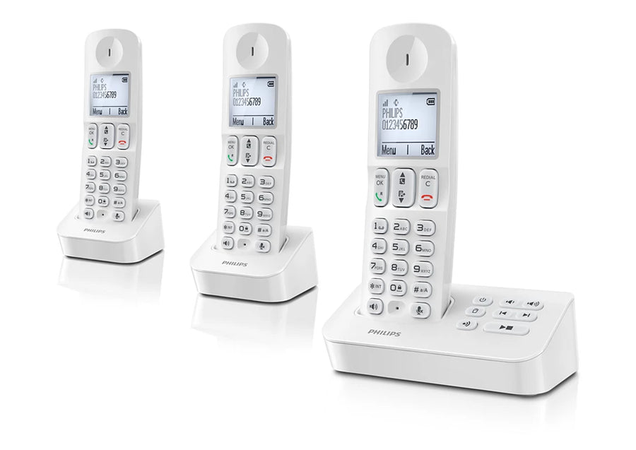 Philips-D405 Trio Set Draadloze Telefoon met Antwoordapparaat (Nieuw)