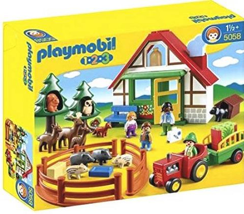 Playmobil-1.2.3 Boswachtershuis met Dieren - 5058 (Nieuw)