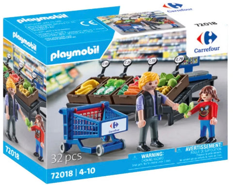 Playmobil-Carrefour Primeur Groente- en Fruitafdeling Speelset - 72018 (Nieuw)