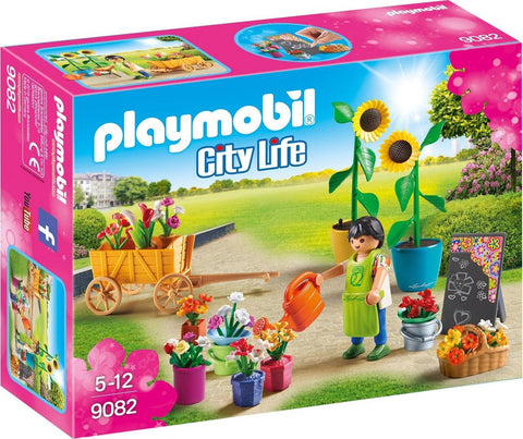 Playmobil-City Life Bloemist met Handkar en Reclamebord - 9082 (Nieuw)