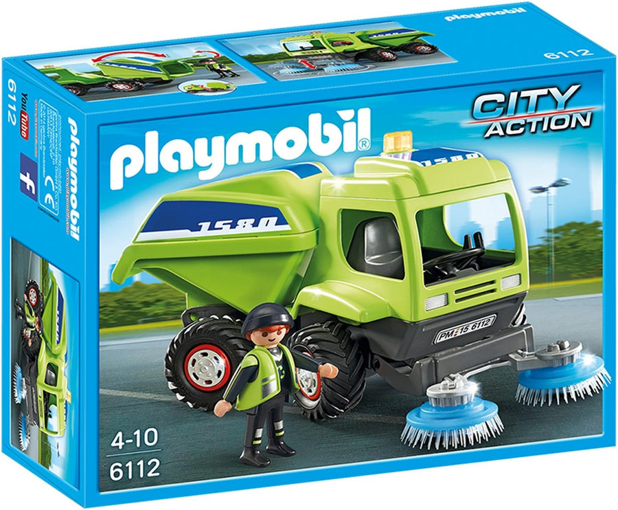 Playmobil-City Service Straatveger / Veegwagen met Speelfiguur - 6112 (Nieuw)