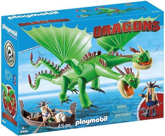 Playmobil-Dragons Morrie & Schorrie Met Burp & Braak - 9458 (Nieuw)